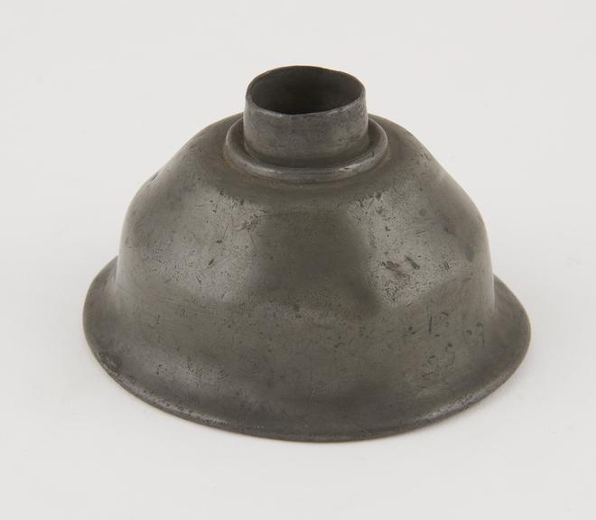 Pewter funnel, with wire mesh at top of stem