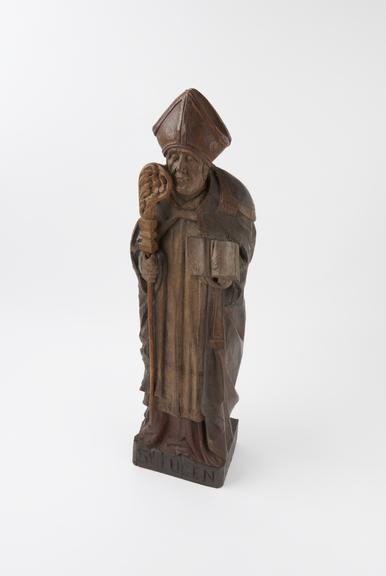 Wooden statue of Saint Tugean, invoked against rabies