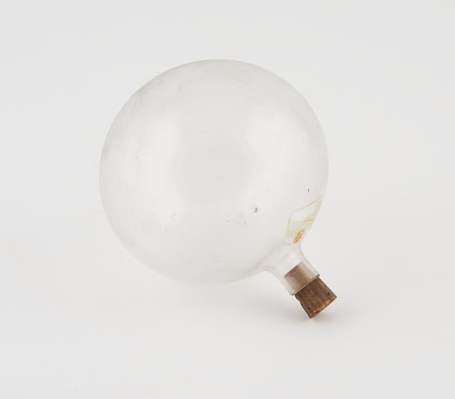 Clear glass flask, spherical bulb