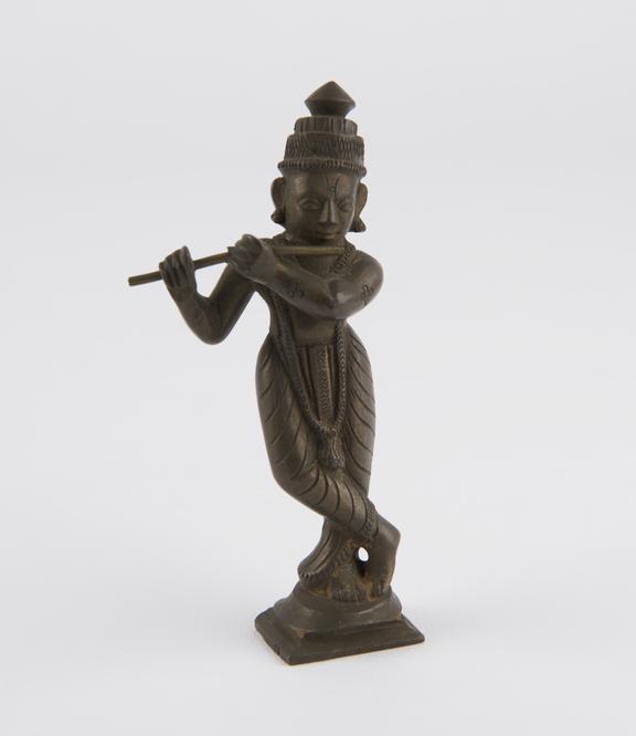 Brass figurine of the Hindu god Krishna, Indian, 1801-1900