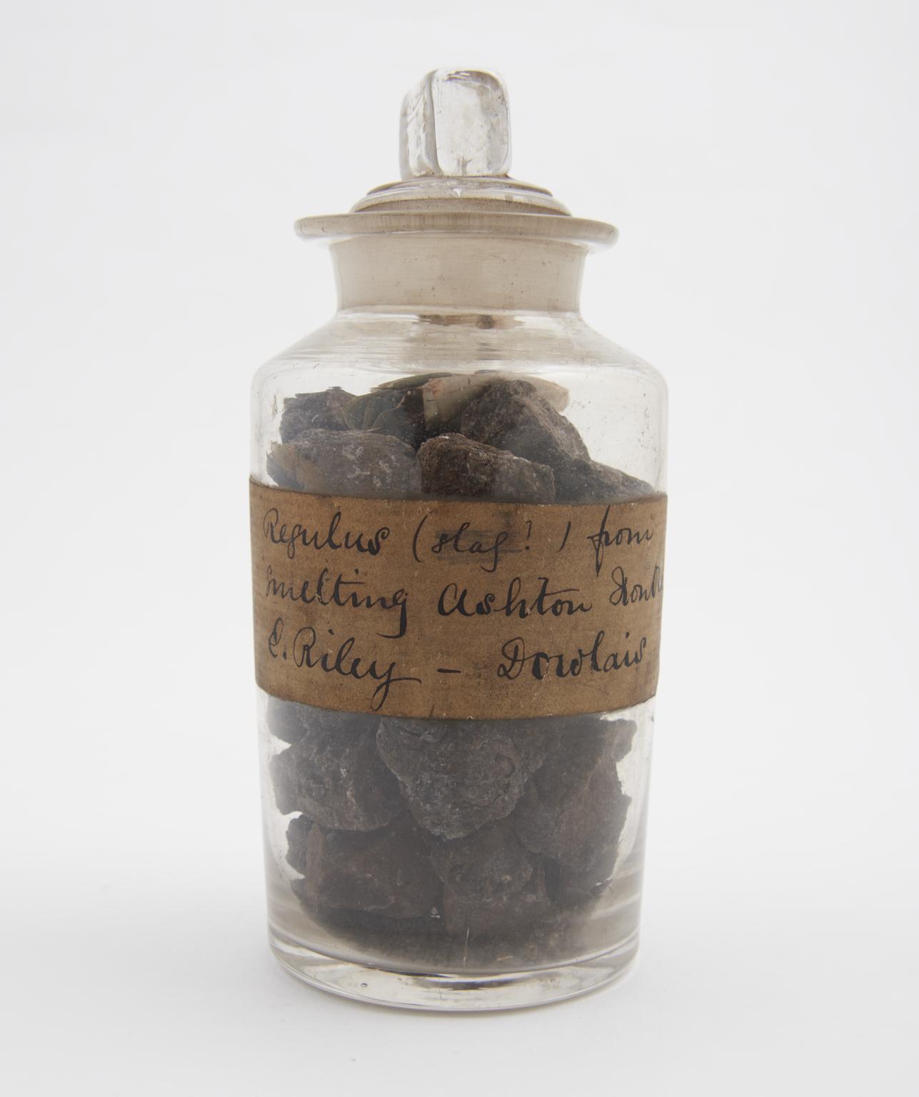 Slag Collection Slag from the surface of the moltern iron in smelting Ashton iron core ...