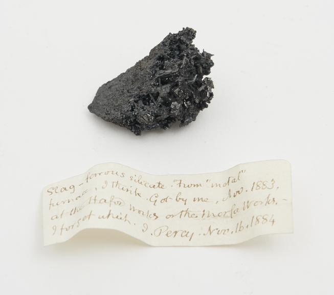 Crystals in a metal slag, Swansea, 1883