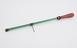 Green glass rod on red-painted wooden handle