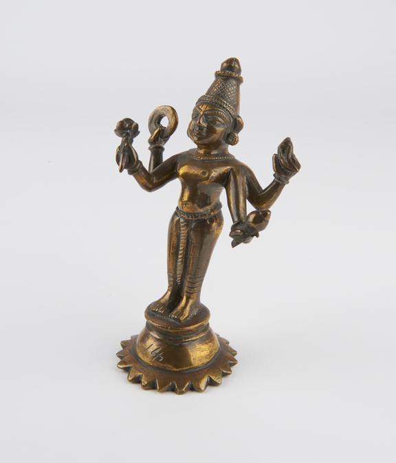 Statue of four-armed Vishnu, bronze (?), West India, 1801-1900