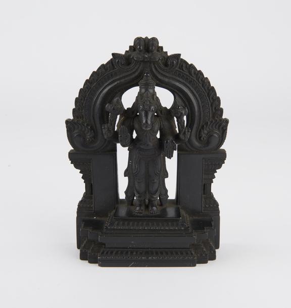 Shrine of Vishnu as Kalkin, stone, South India, 1801-1900