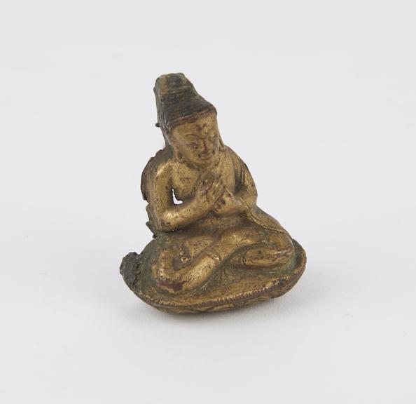 Small gilt brass figure from a buddhist statue, Indian ?