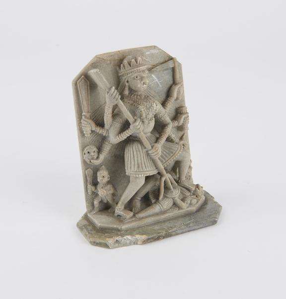 Plaque of Durga, an in carnation of Devi Slaying Mahisa, stone