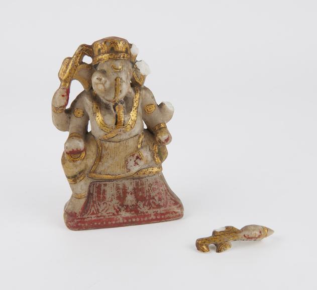 Painted alabaster statue of Ganesh, from Jaipur, India