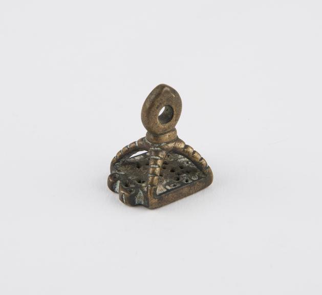 Brass sectarian body stamp used by devotees of Vishnu