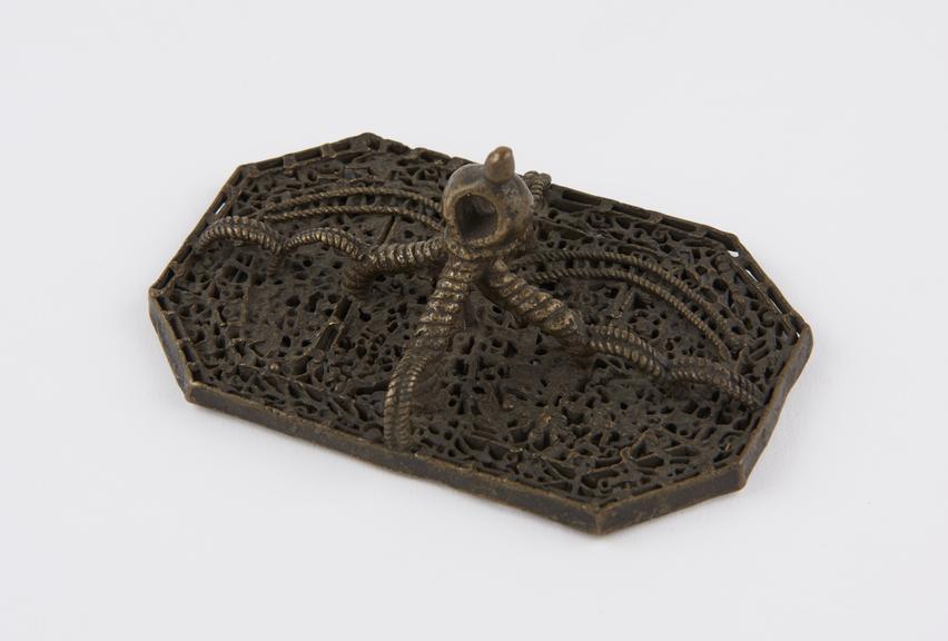 Brass sectarian body stamp, used by devotees of Vishnu, Indian