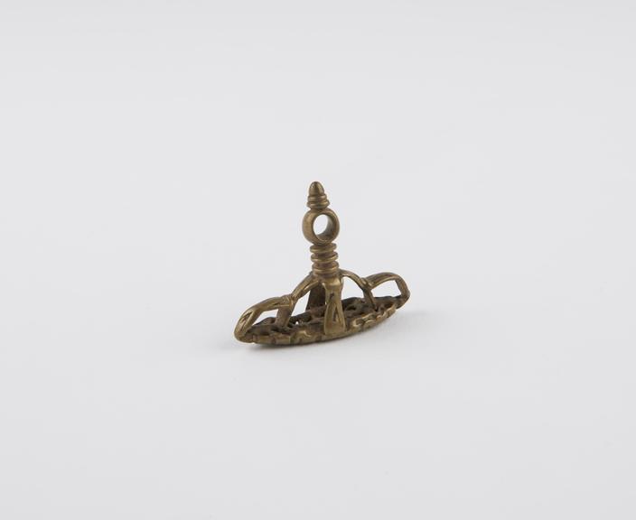 Brass sectarian body stamp, used by devotees of Vishnu, Indian