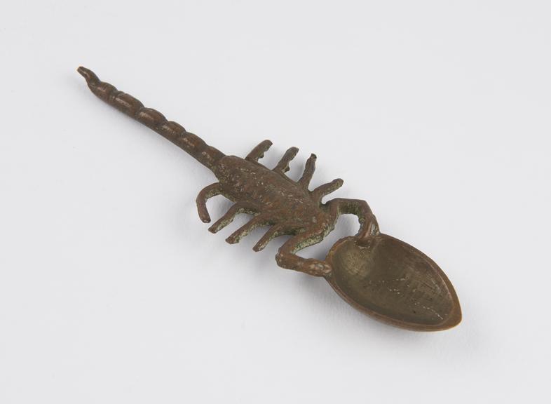 Brass temple lustration spoon, Bengali, 1801-1900