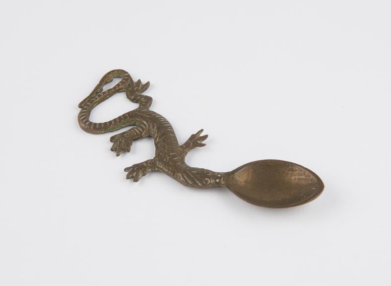 Brass temple lustration spoon, Indian ?, 1801-1900