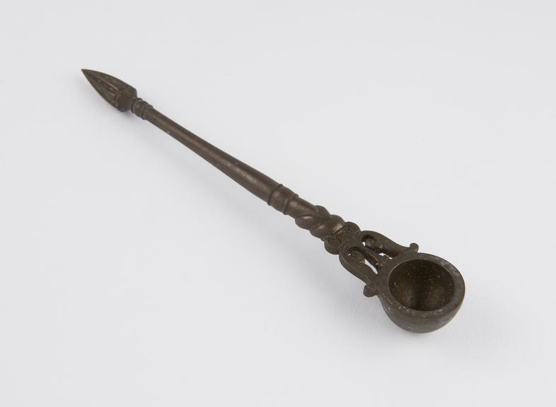 Lustration spoon, brass, Indian, 1801-1900