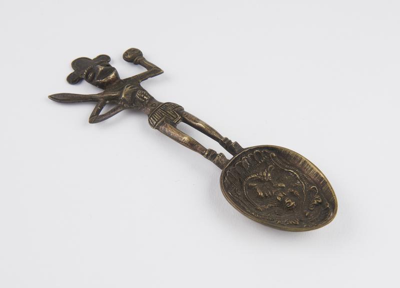 Brass temple lustration spoon, Bengali, 1801-1900