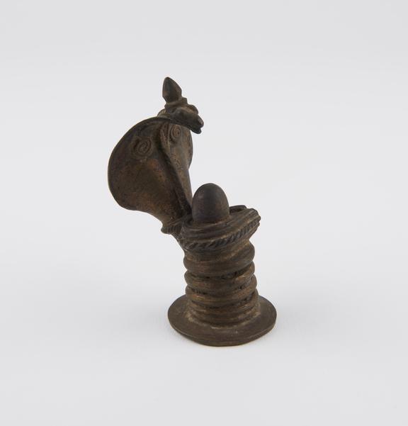 Brass lingam, with cobra canopy, Indian, 1801-1900