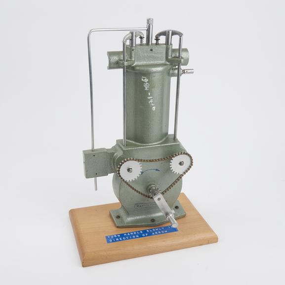 Sectional model of a four-stroke compressed-ignition internal