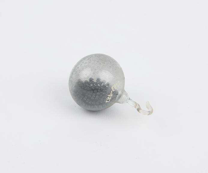 Weighted glass bulb with hook