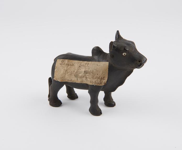 Wooden sacred bull, perhaps Nandin, Indian, 1851-1920