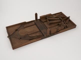 Student's instructional model made of loose blocks to demonstrate the Gothic construction of Westminster Hall roof