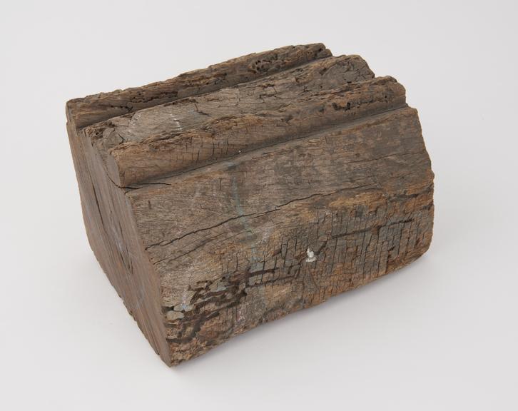 Piece of secorated timber beam 14/15th century from Street