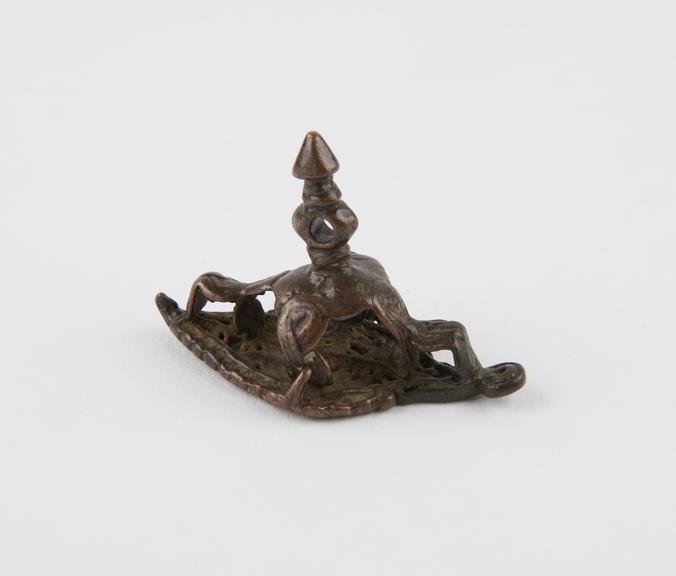 Brass sectarian body stamp, used by devotees of Vishnu, Indian