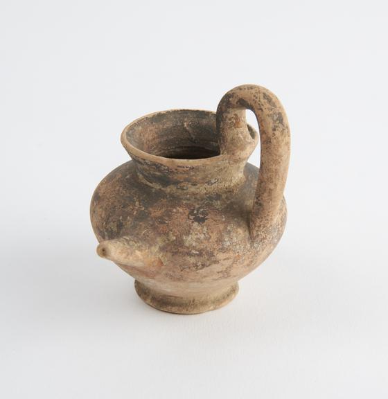 Earthenware lamp filler or feeding bottle, possibly from Egypt