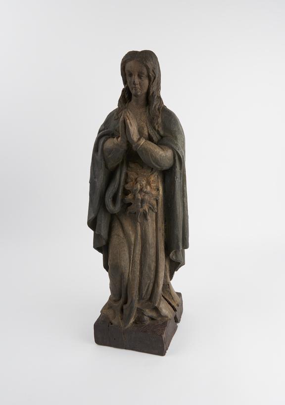 Wooden figure of the Virgin Mary, possibly French