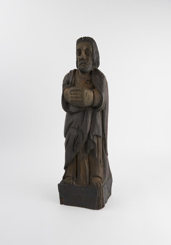 Statue of Saint Languy, wood, French, 16th or 17th century