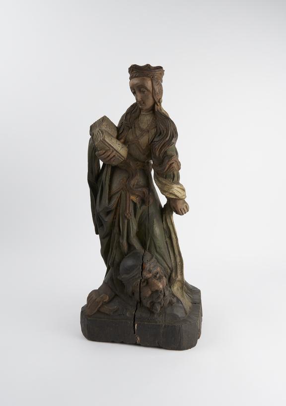 Statue of Saint Margaret of Antioch, wood, French