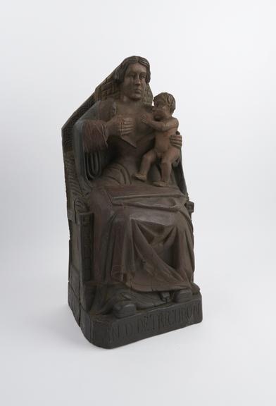 Wooden figure of Virgin Mary as Our Lady of Treguron suckling child