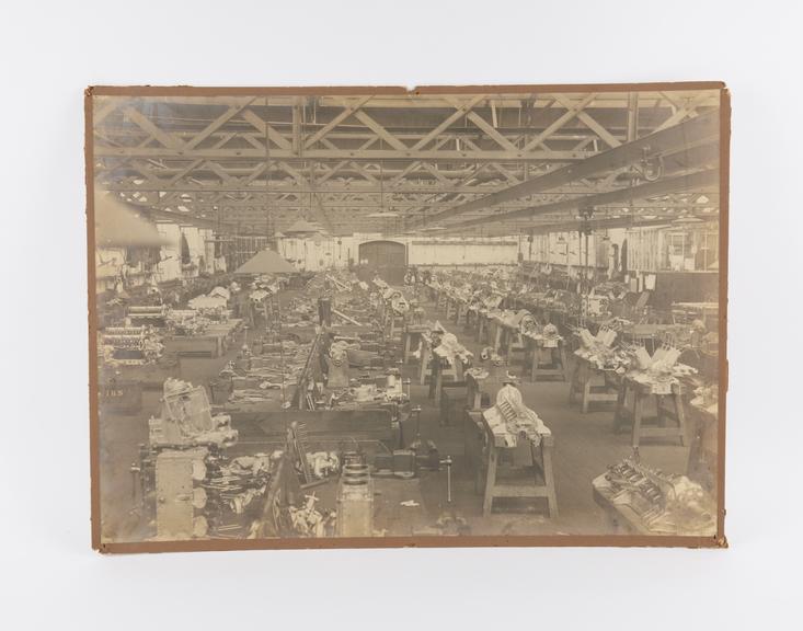 Photograph: Aero engines in course of construction at Moorfield