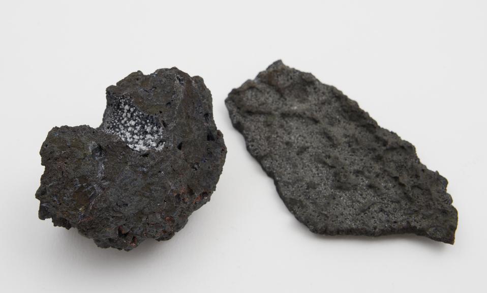 Crystals of arsenious acid in slag