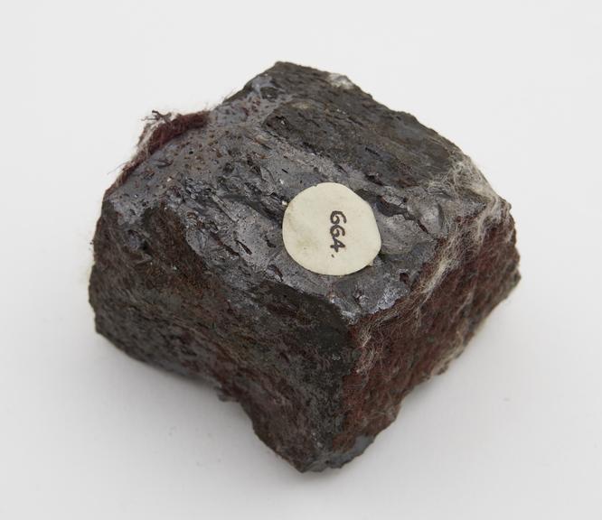 Specimen showing moss copper outside and inside the regulus