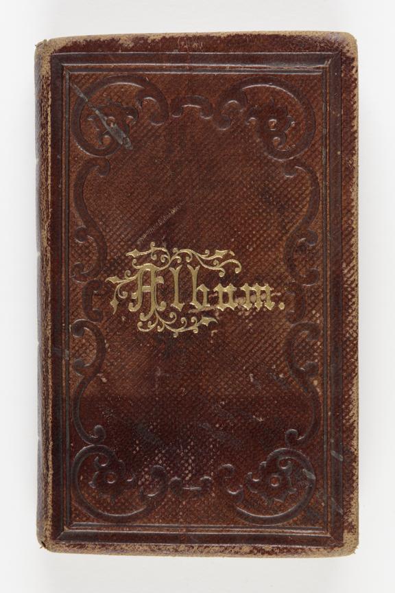 Small brown leather album