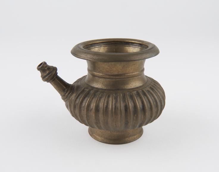 Domestic brass jug with fluted sides, possibly Indian, 1801-1900