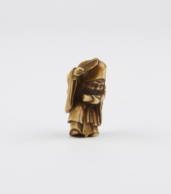 Ivory netsuke, in the form of Fukurokuju