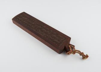 Woodcut printing block for prayers inside prayer wheels