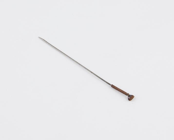 Acupuncture needle, steel and brass, Japanese