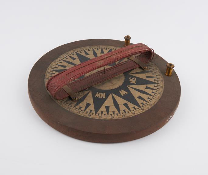 Large single-needle galvanometer with compass rose on base