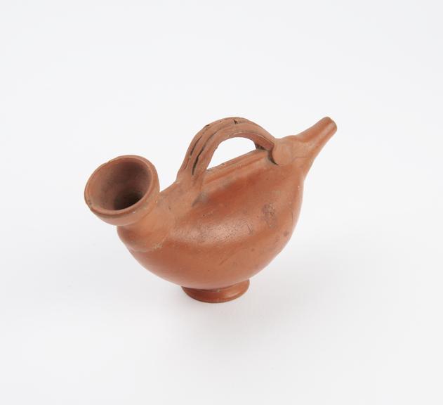 Samian ware feeding bottle or lamp filler, Roman