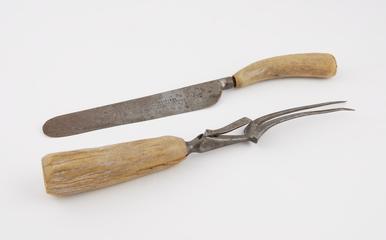 Knife and fork for carving meat from St Audry's Hospital