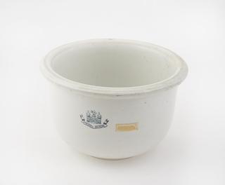 Earthenware chamber pot from St Audry's Hospital