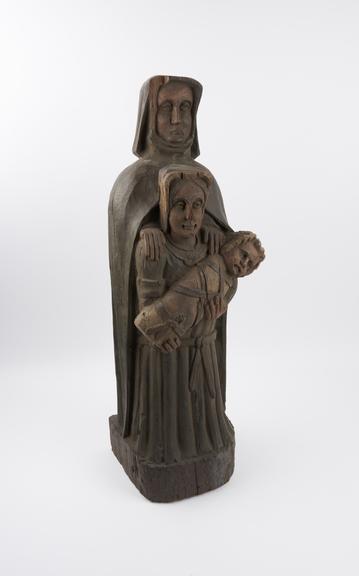 Wooden statue of Saint Ann with Virgin and child