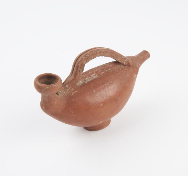 Samian ware feeding bottle or lamp filler, unsigned, Roman