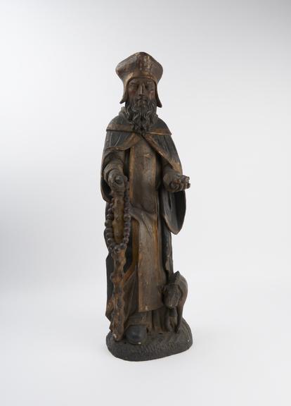 Statue of Saint Anthony the hermit, wood, Spanish(?), 1701-1850