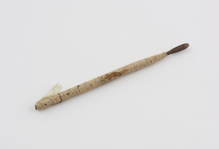 Couching needle, copper, bound with thread, Indian, 1801-1930