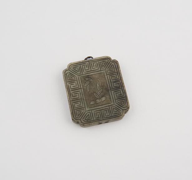 Jade amulet, rectangular, Chinese