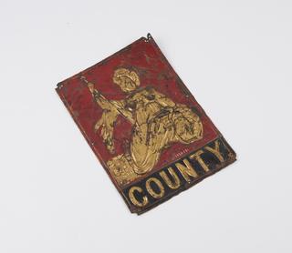 Fire insurance plate: County, rectangular copper mark
