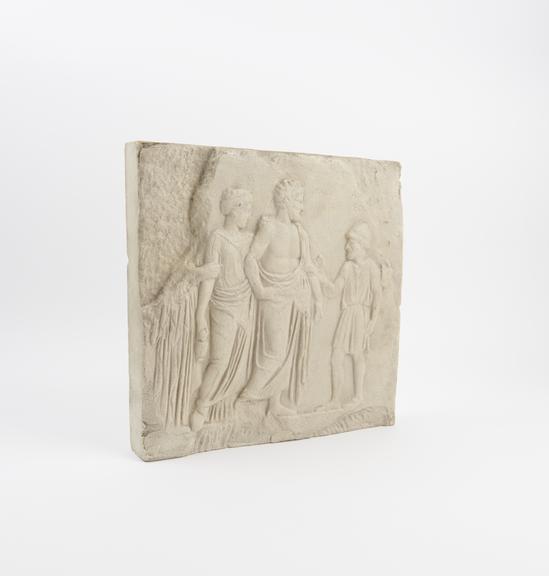 Plaster copy of marble plaque illustrating Aesculapius